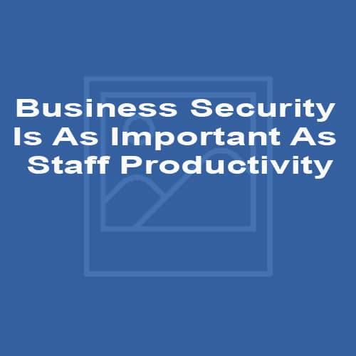 Business Security Is As Important As Staff Productivity