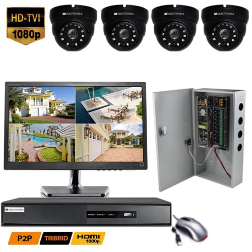 CCTV HD-TVI 4CH DVR & 4 Dome Cameras
