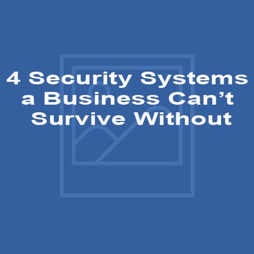 4 Security Systems a Business Can’t Survive Without