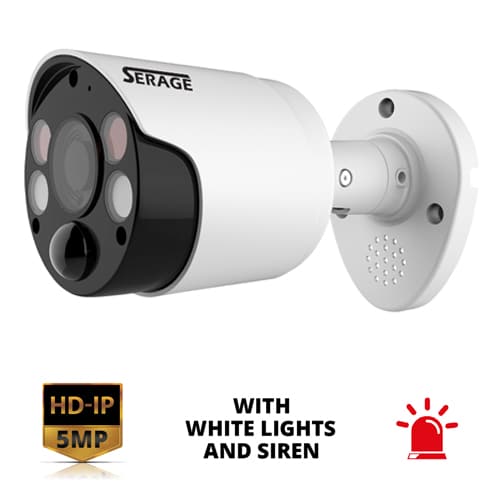 Serage SRBNA5FW 5 MP IP Camera with White Light and Siren